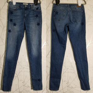 Mavi Medium Wash Tess High Rise Skinny Jeans w/ Stars